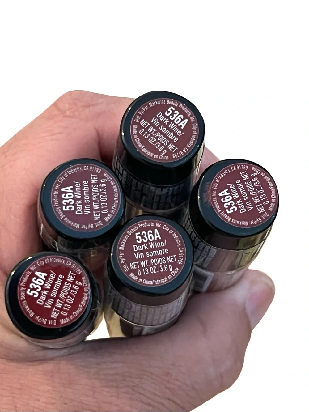 wet n wild 536A Dark Wine Lipstick Set 5pc- Deep Berry Shades